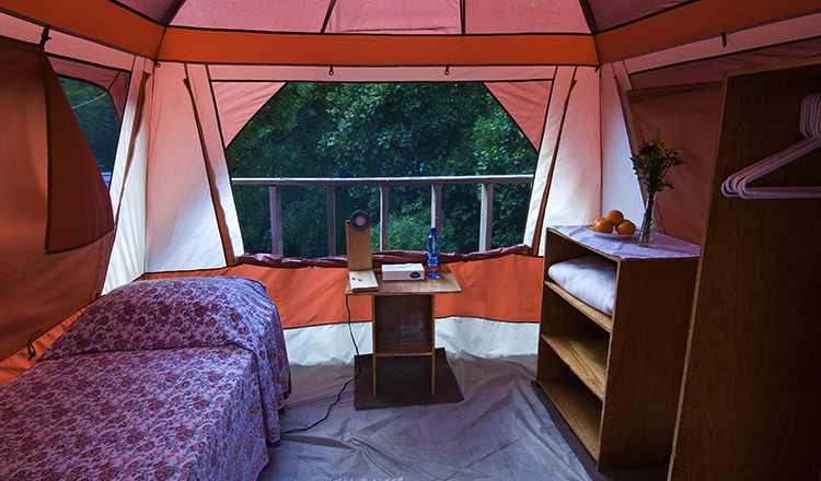 Tent Hut-Single Accommodations - inside | sivanandabahamas.org