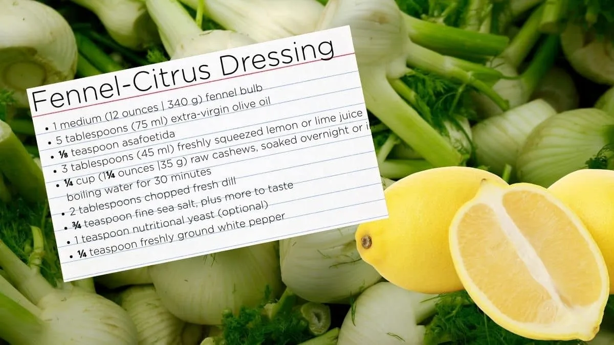 Fennel Citrus Sattvic Ayurvedic Dressing | Sivananda Ashram Yoga Retreat